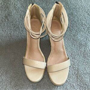 Society Women's Cream Wedge Sandals